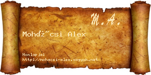 Mohácsi Alex névjegykártya