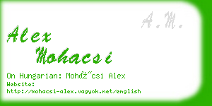 alex mohacsi business card